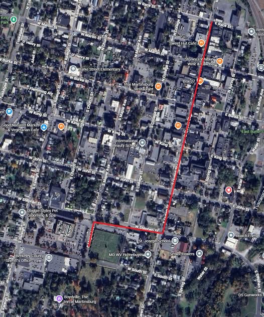 VDay Parade Route Martinsburg 2025